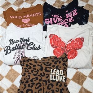 Graphic T-Shirts Bundle Long Sleeve Old Navy size 6/7 small lot